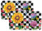 LEHAHA Rechteckiges Melamin-Serviertablett mit Sonnenblumen-Motiv, 2-teiliges Hortensien-Servierplatten-Set, 44,5 x 25,4 cm, bunte Tabletts/Teller-Set für Mahlzeiten im Innen- und Außenbereich,