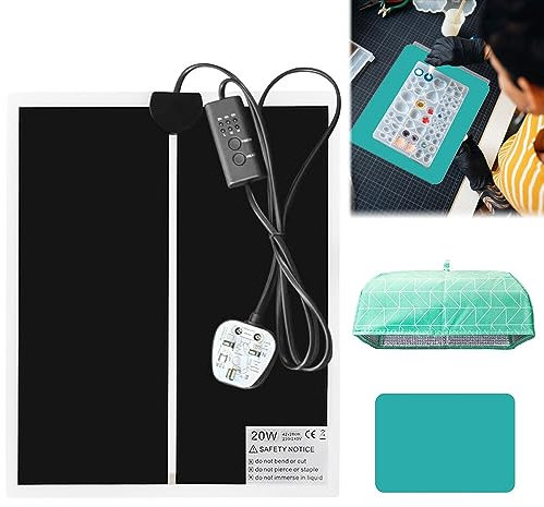Gobesty Tappetino riscaldante in resina, Tappetino riscaldante per stampi in resina, Tappetino termico in resina con timer e controllo della temperatura, Essiccatore in resina facile per forniture di