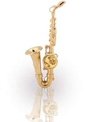 HERCHR Épinglette D'instrument De Musique Miniature pour Femme, Broche D'instrument De Musique Plaqué Or avec Boîte, Broche D'instrument De Musique Miniature à la Mode