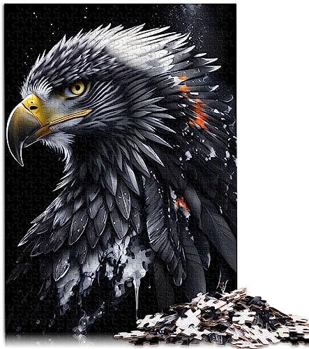 Jigsaw Puzzles for Adults Grey Eagle Portrait 1000 Piece Puzzle Wooden Jigsaw Puzzle adults and children Fun Puzzles Games Size: 50x75cm