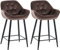 CLP 2er Set Barhocker Gibson Samt I Sitzhöhe 76 cm I Tresenstühle Mit Fußstütze, Farbe:braun