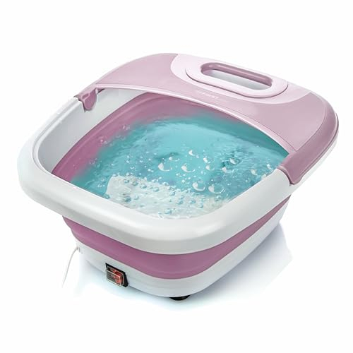 TZS First Austria - Fußsprudelbad Fußmassagegerät klappbar 450W - Fußbad mit Vibrations- & Luftblasenmassage, Infrarot- & Heizfunktion - Elektrische Fußbadewanne