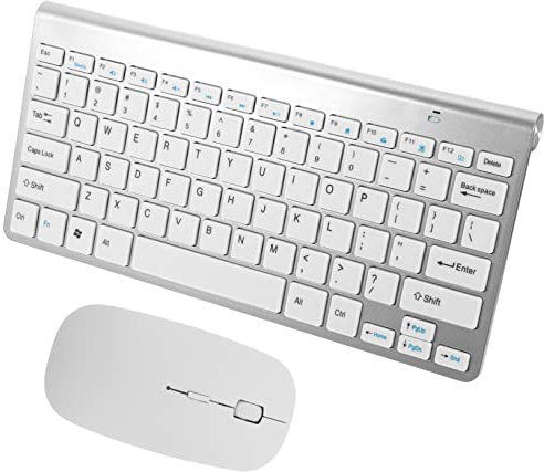 Gatuida Wireless Keyboard and Mouse Combo Set, 2.4GHz Wireless USB Dongle Included, Silent Slim Keyboards, Lag-Free Wireless Keyboard, for Home Office Use Siliver