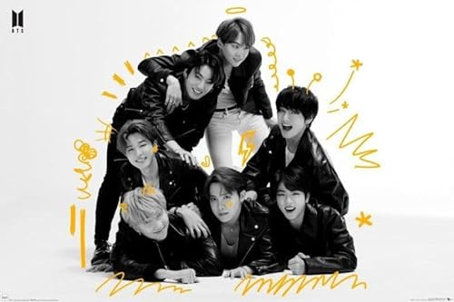 Grindstore Laminiertes BTS Maxi-Poster, 61 x 91,5 cm, Schwarz / Weiß