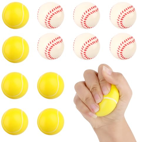 MXTIMWAN 12 Stück Schwamm Squeeze Ball, Mini Stress Bälle 6cm, Stressball, Antistressball für Kinder, Erwachsene, Anti Stress Spielzeug