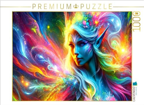 CALVENDO Puzzle Elfe - Farbenzauber im Elfenwald | 1000 Teile Lege-Größe 64 x 48 cm Foto-Puzzle für glückliche Stunden