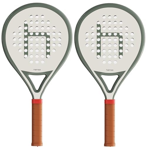 heinsa Carbon Padel Schläger mit Kanten Schutzband | Padel Tennisschläger für anspruchsvolle Spieler:in mit 100% Carbon Rahmen (2X Carbon Padelschläger)