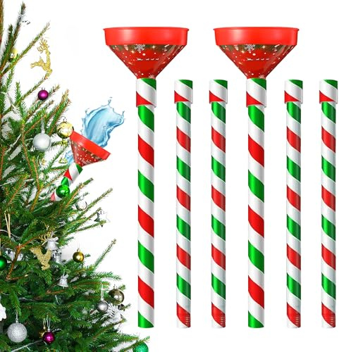 Dreyoo Weihnachtsbaumbewässerung mit Trichter, Baumbewässerungssystem, Baumbewässerungssystem, Metallrohrauslauf für Innen- und Außenbereich, 2 Stück