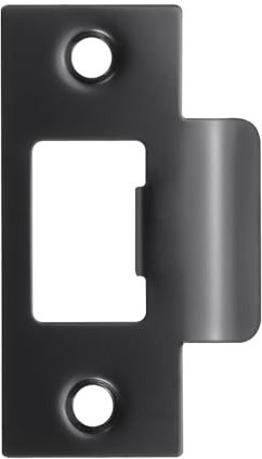 PATIKIL 2-3/4 Door Lock Strike Plate,1 Pcs Stainless T Strike Deadbolt Strike Plate,Door Backplate for Interior Exterior Door Use(Large Hole), Black