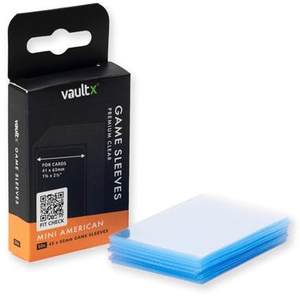 Vault X Mini American Board Game Sleeves 41x63mm - Clear Premium Quality, Non-PVC, Durable and Long-Lasting Protection (50 Pack)