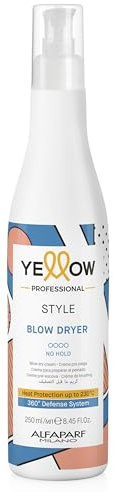 ALFAPARF MILANO Yellow Style Blow Dry Cream with Thermal Protection - Light Texture - Speeds Up Drying Time - Hydrates and Protects - Vegan Formula