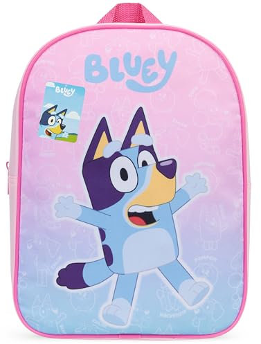 Get Trend Bluey Mochila Infantil Bolsa Niña Niño 3+ Años Mochilas de Viaje Escolares Deportivas Preescolar Primaria Regalos Niños (Rosa Bluey)