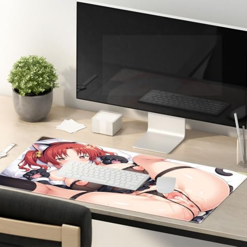 Sexy Anime Girl Waifu Mauspad XXL 900x400 Mauspad XXL,Groß Mauspad Gaming mit Motiv Tischunterlage Large Size Spezielle Oberfläche Schreibtischunterlage Verbessert Präzision und Geschwindigkeit Fra