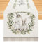 Kiatuniya Ostern Tischläufer Hasen Tischdekoration 40 x 140 cm Frühling Blatt Grün Kranz Osterdeko Table Runner Modern Tisch läufer Wohnzimmer Küche Tisch Dekoration Drinnen Party Deko