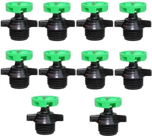 LejeMaek Automatic Irrigation Sprinkler Heads, 10PCS 1/2 Inch Rotating Sprinkler Head, Weather-Proof Plastic Sprinkler Head Replacement for Agricultural, Garden, Landscaping, Green Sprinkler Heads 1