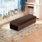 Samtgepolsterte Sitzbank mit Stauraum, für Eingangsbereich, Wohnzimmer, modern, rechteckig, Plüsch-Ottomane mit getuftetem Fußhocker-Design, Braun, 80 x 40 x 43 cm, stilvolles Bettsofa