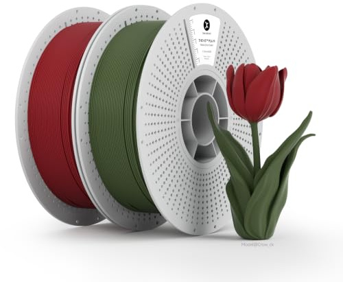 kexcelled Matte Olivgrün und Kirschrot PLA Set Bundle Filament 1,75mm, 2kg | Matt Textur Finish Farbe, 3D Druck Ästhetische Materialien, Maßgenauigkeit +/- 0,03mm, für FDM 3D Drucker