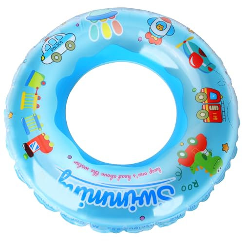 Bouée de Piscine Enfant 3-6 Ans, Anneau de Natation Gonflable 62cm PVC Épais, Swimming Pool Ring Kids, Flotteur Sécurisé pour Piscine, Plage et Fêtes d'Été pour Garcon et Fille (Voiture de Dinosaure)