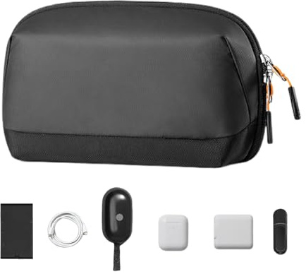 Kabelorganiserare väska – resekabel arrangör – väska – elektroniktillbehör | arrangör väska 180° öppning kabelarrangör – pryl – förvaringspåse för kablar Power bank USB-laddare Earger