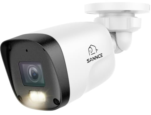 SANNCE 3MP Telecamera Esterno PoE IP Visione Notturna a Colori | 2K Telecamera CCTV per Interno, con Rilevamento Persone/Veicoli, Audio, IP67 Resistente, Funzionamento non Indipendente