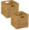 Relaxdays Aufbewahrungskorb, 2er Set, Wasserhyazinthe, Kleidung, Spielzeug, 30x30x30 cm, geflochtener Regalkorb, Natur
