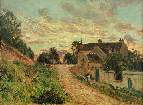 IPLUPJDY Kunstdruck Leinwand Bilder Moderne Druck Leinwand Malerei Ein Weg Nach Louvecienne Von Alfred Sisle Leinwanddruck Malerei für Wanddekoration 60x90cm