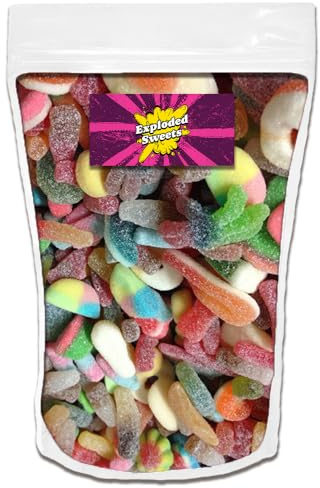 800g Jelly Mixes | Exploded Sweets | Fizzy, Gummy, Tangy, Blue, Pink (Fizzy)