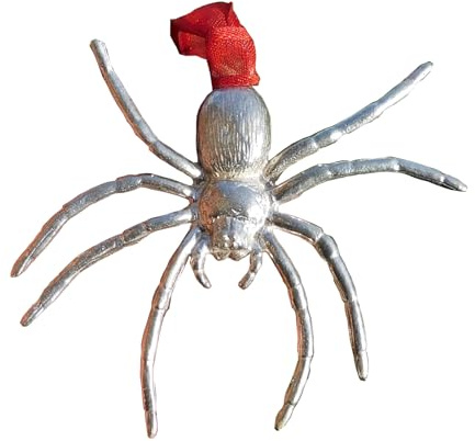 Weihnachtsbaumschmuck, Spinne, handgegossenes Zinn mit polierter Oberfläche