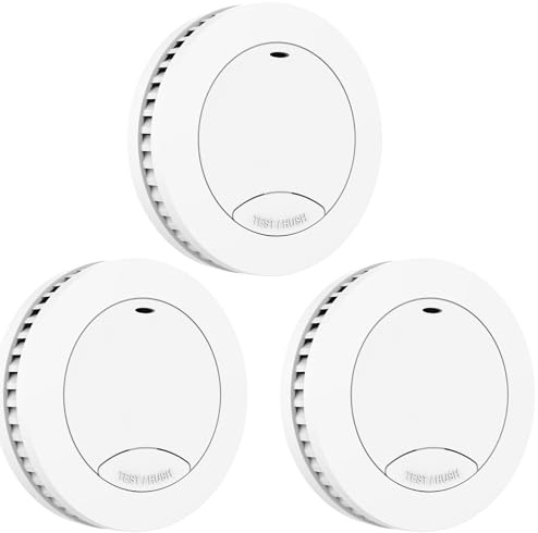 Aroha Safety Pro Mini détecteurs de fumée - Batterie et capteur de 10 ans - Détecteur de fumée et détecteur d'incendie au design extra fin - Conforme à toutes les normes de l'UE - Multipack 3 Set