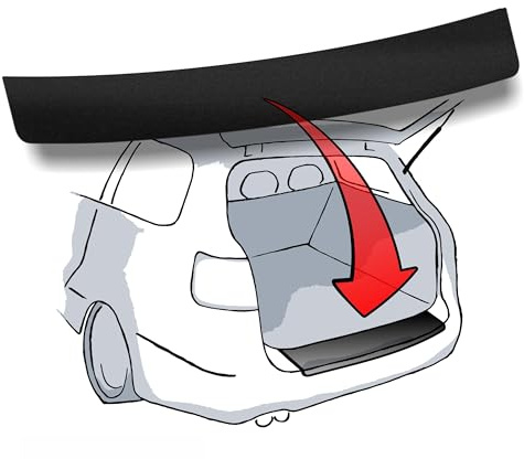LACKSCHUTZSHOP Ladekantenschutz passend für VW Golf 5 / V Limousine 5trg (Typ 1K, BJ 2003-2008, 5 türige Modelle) - SCHWARZ