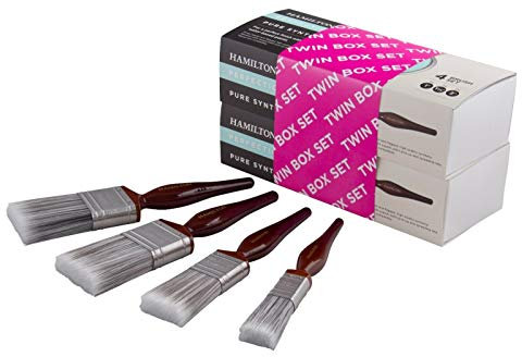 Hamilton 12140-008 Perfection Synthetic Bristle Flat Paint Brush 8pc Set (Twin 12140-004)