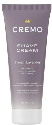 Cremo Women’s Shaving Cream Sensitive Skin, Moisturizing, French Lavender, Ultra-Slick Shave Cream for Women, Fights Nicks, Cuts and Razor Burn, 6 Fl Oz