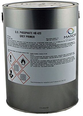 MANOR HB420G High Build Zinc Phosphate Quick Dry Metal Grey Primer 5 Litre, Ideal for Heavy Vehicles Finishing. High build properties, Fast drying, Brush or Spray application