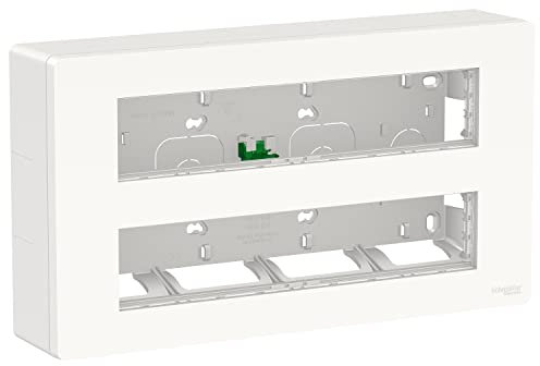 Schneider Electric NU121020 Unica - boîte de concentration saillie complète - 2 rang de 10 mod - blanc anti