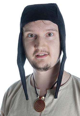 HEMAD Chapeau Médiéval pour Homme Feutre de Laine Karamphi - Noir M