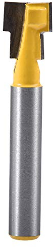 KATUR Peu de routeur T-Slot and T-Track Cutter, peu de trou de serrure Fraise à bois Fraise de fraisage du bois (1/4 Shank, 3/8 Largeur)