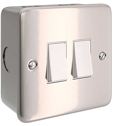 Caja de pared de metal con doble interruptor para Creative-Tube