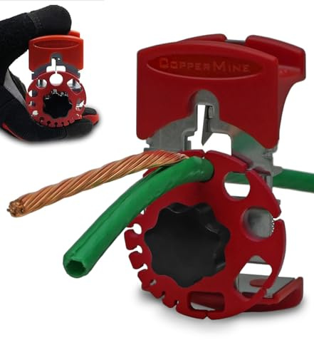 CopperMine CT-102 Manual Copper Wire Stripper Tool, Portable Handheld Wire Stripping Tool for Scrap Copper Recycling, Adjustable Cable Stripper for Solid & Stranded Electrical Wire 24 AWG to 10 AWG