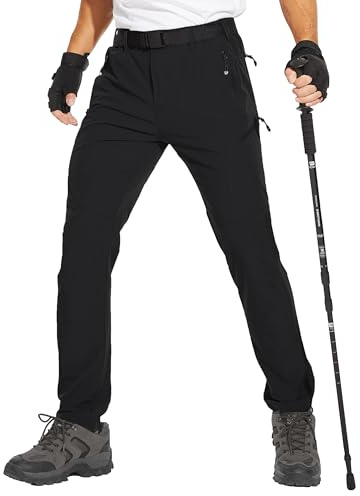 NATUVENIX Pantalon de randonnée pour homme, léger pantalon de plein air pour homme, imperméable, pantalon de trekking, séchage rapide, pantalon de voyage pour homme, pantalon élastique, pantalon de
