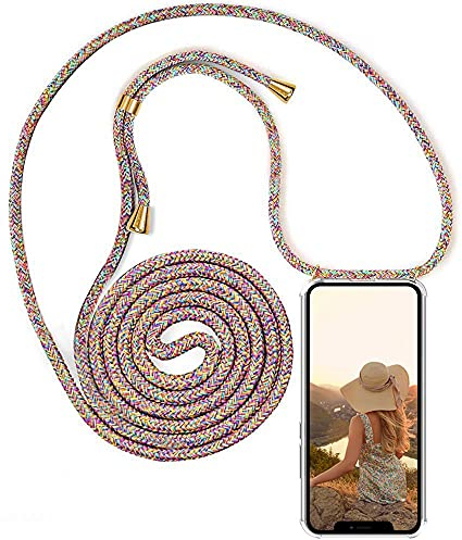 YuhooTech Collier pour iPhone 13 Coque, étui de téléphone avec Cordon - Tour de Cou Lanière en Corde - Housse pour Smartphone Lanyard Case Holder - Cover Necklace Bandouilière Stylée
