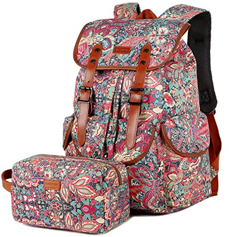 Baosha Zaino per computer portatile da 15,6 pollici da donna, zaino da viaggio, escursionismo, con borsa da toilette CN-01, Hs, L, Zainetto