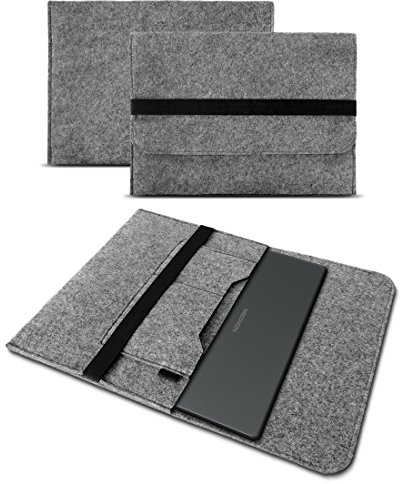 UC-Express Laptop Schutzhülle - robuste Notebook-Schutztasche - hochwertige Laptop-Tasche aus Filz - kompatibel mit Medion Akoya E14412 14 Zoll Geräten, Farbe:Grau