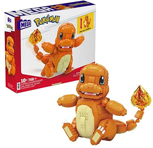 Mega Construx HHL13 - Pokémon Jumbo Glumanda Bauset, Spielset mit 750 Bausteinen und beweglichen Gliedmaßen, Spielzeug für Kinder ab 10 Jahren