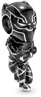 RMMY Charm Black Panther Anhänger für Armband Halskette Muttertag Geschenk für Frauen 925 Sterling Silber Beads with Zirkonia Schmuck