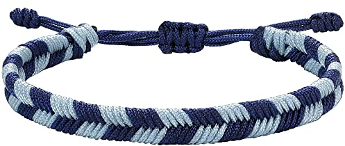 JENDEAR SHINE Bracciale in Corda Intrecciata per Uomo, Bracciale in Nylon Regolabile a Quadretti Intrecciati a Mano, Regalo di Compleanno per Amicizia per Uomo