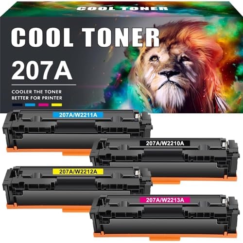 Cool Toner 207A Kompatible Tonerkartusche als Ersatz für HP 207A 207X Color Laserjet Pro MFP M283fdw M255dw M282nw M283fdn M255nw W2210A W2211A W2212A W2213A Toner - Schwarz Cyan Gelb Magenta