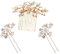 3 Stücke Haarkamm für Brautaccessoires,Haltbarer Haarkamm Hochzeit, Brauthaarkamm Hochzeit Clip Set, Wird für Brautstirnband Hochzeit Haarschmuck Verwendet(Gold)