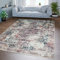 TT Home Wohnzimmer Teppich Flachgewebe Marokkanisch Design Used Look Ornamente Waschbar, Farbe:Bunt, Größe:60x100 cm