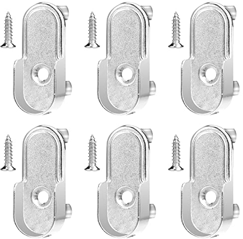6 Stücke Kleiderstangenhalter Kleiderstange Halterung,Schrankrohrlager Vernickelt Silber Garderobe Stangen Halterung,15mm Kleiderstangenhalter Kleiderstange Halterung und 6 Stücke Schrauben, Poliert