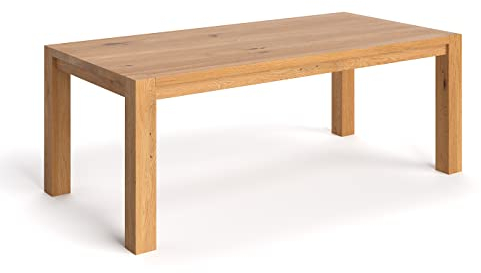 Danzz Gustav Esstisch aus massiver Eiche, 200x100 cm, Tisch auf massiven Beinen